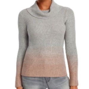 WHBM gray pink shimmery ombré turtleneck sweater Size XS EUC